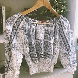 boho off the shoulder shirt